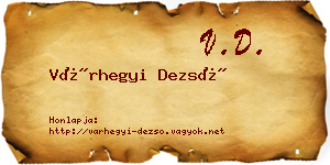 Várhegyi Dezső névjegykártya